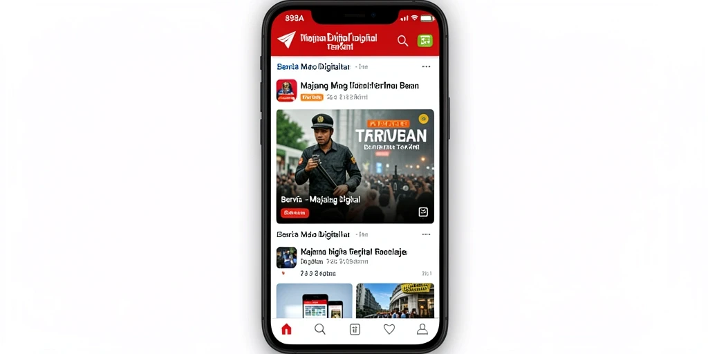 Tampilan antarmuka utama 898A menampilkan berita terkini dan navigasi yang mudah.