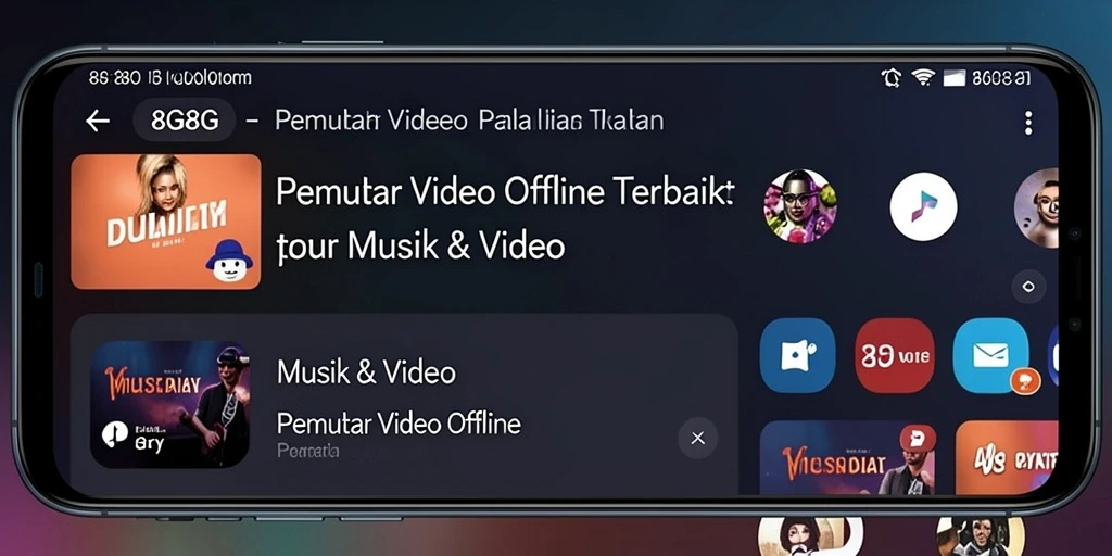 Antarmuka pengguna 8G8G dengan fitur Pemutar Video Offline yang menarik.