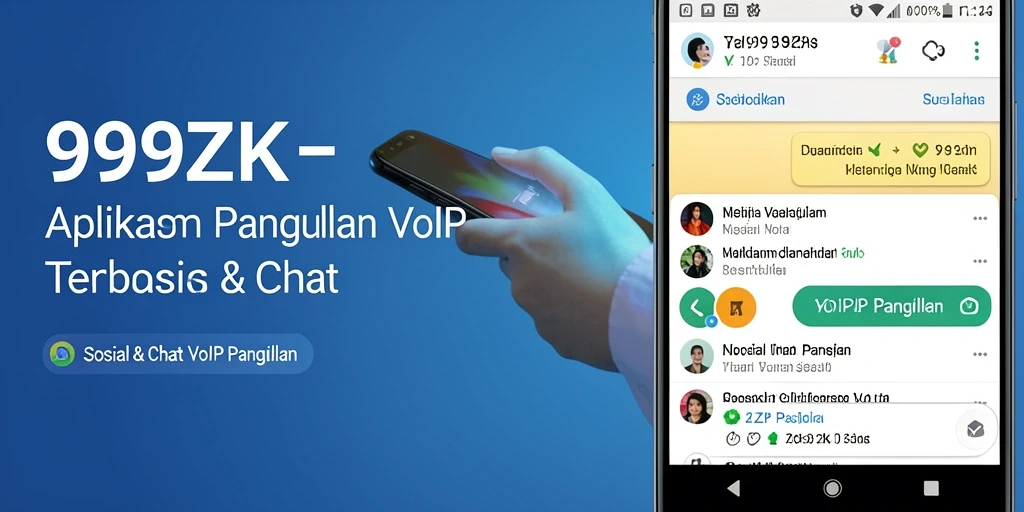 Screenshot antarmuka aplikasi <strong>999ZK</strong> menunjukkan pengalaman VoIP Panggilan yang intuitif.