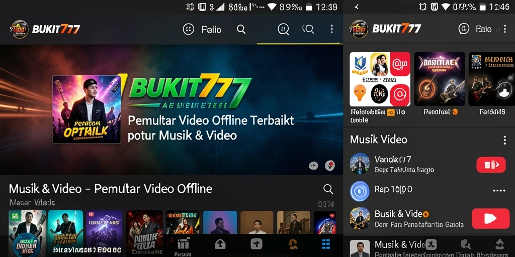 Antarmuka BUKIT777 yang bersih dan modern untuk pemutar video offline.