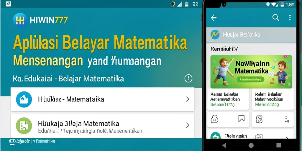 Antarmuka aplikasi HIWIN777 dengan fitur belajar matematika yang interaktif.