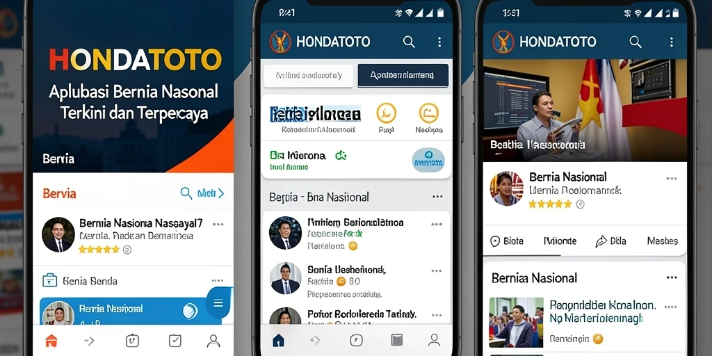 Antarmuka HONDATOTO menampilkan berita nasional yang terorganisir dengan baik.