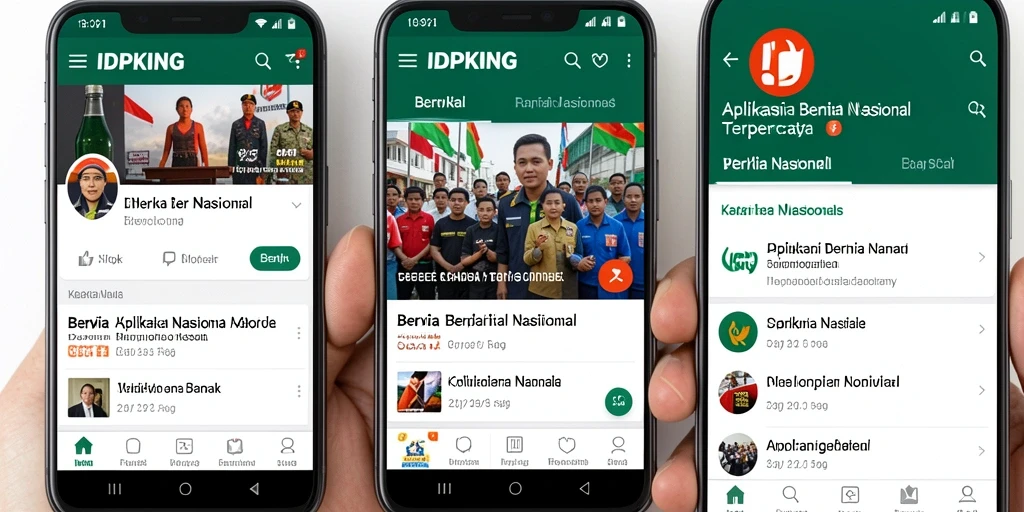 Tampilan antarmuka utama aplikasi IDPKING yang menampilkan berita terkini.