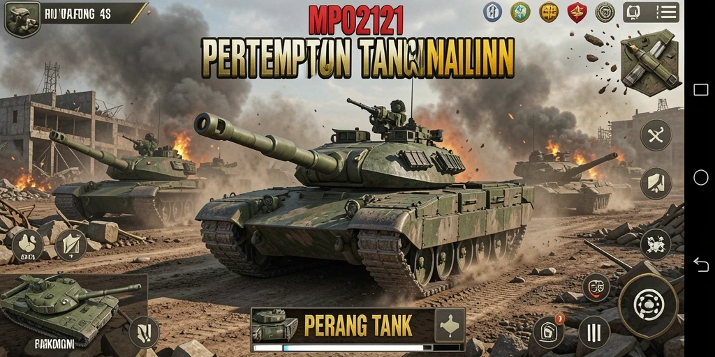 Tampilan antarmuka MPO2121 yang menarik saat pertempuran tank.