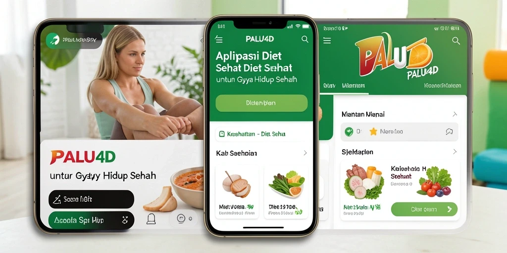 Antarmuka sederhana dan menarik dalam aplikasi Diet Sehat