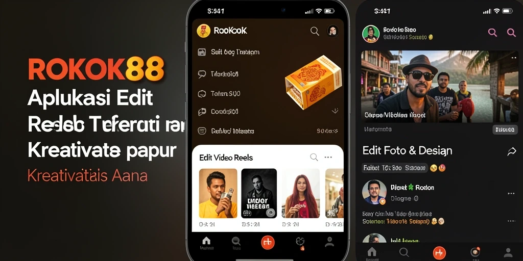Antarmuka pengguna ROKOK88 untuk edit video reels yang intuitif.