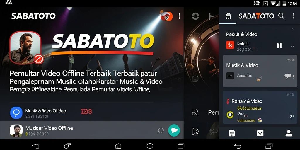 Antarmuka menarik SABATOTO menampilkan fitur Pemutar Video Offline.