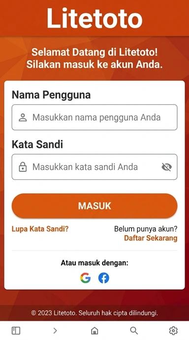 Cara Masuk Akun litetoto untuk Pengguna Android